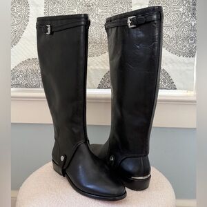 Coach Elegant Black leather 2-in-1 Knee boots/ankle boots